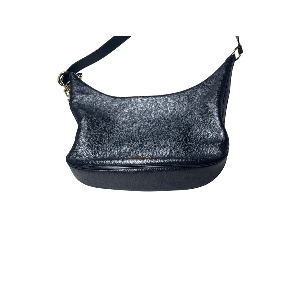 Michael‎ Kors Black Pebbled Leather Hobo Shoulder Bag Gold Hardware